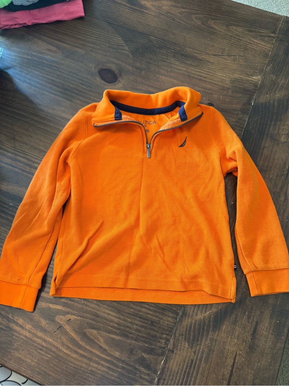 Nautica Orange Quarter-Zip Pullover Sweater